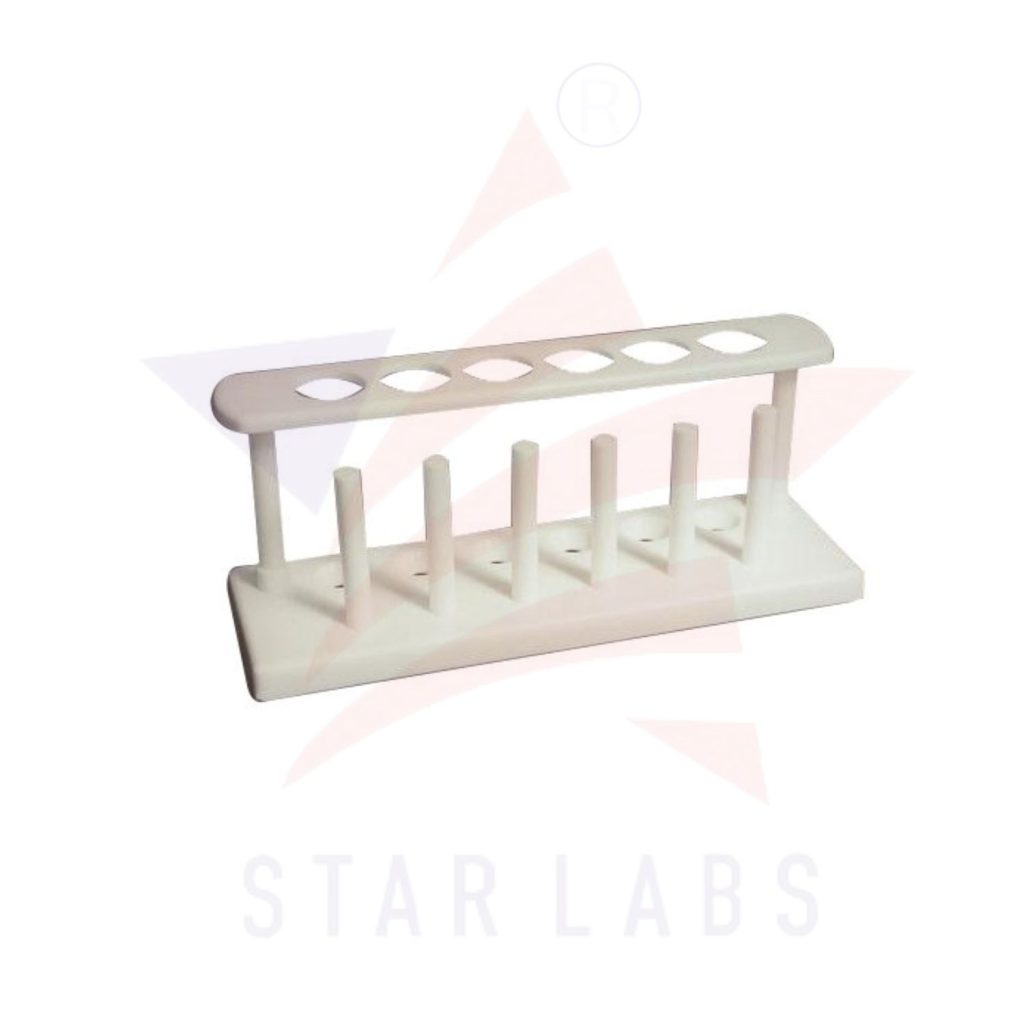 Plastic test tube rack for holding and organizing multiple laboratory test tubes