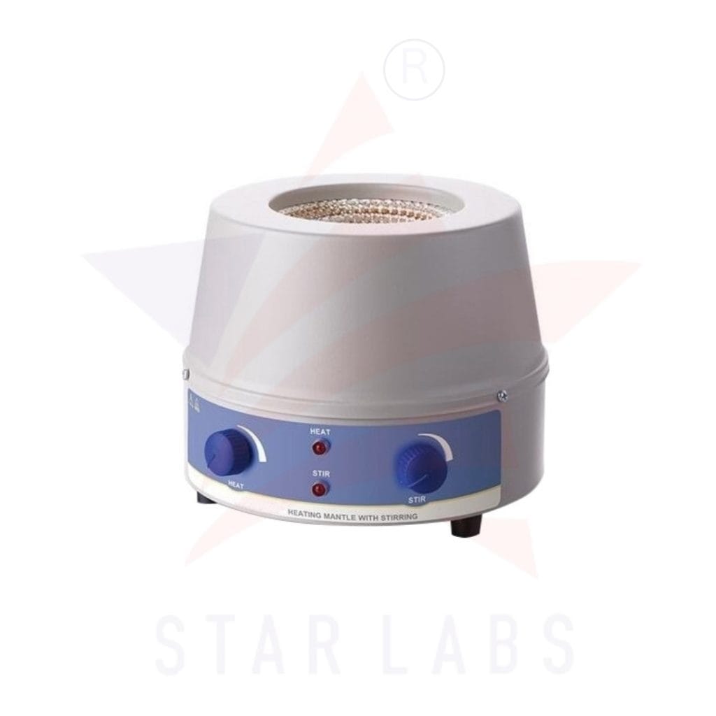 Precision heating mantle with stirrer for laboratory experiments