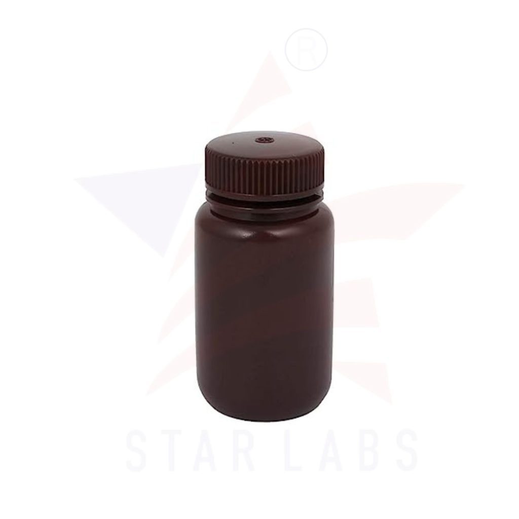 Wide mouth plastic reagent bottle (brown,125 ml)