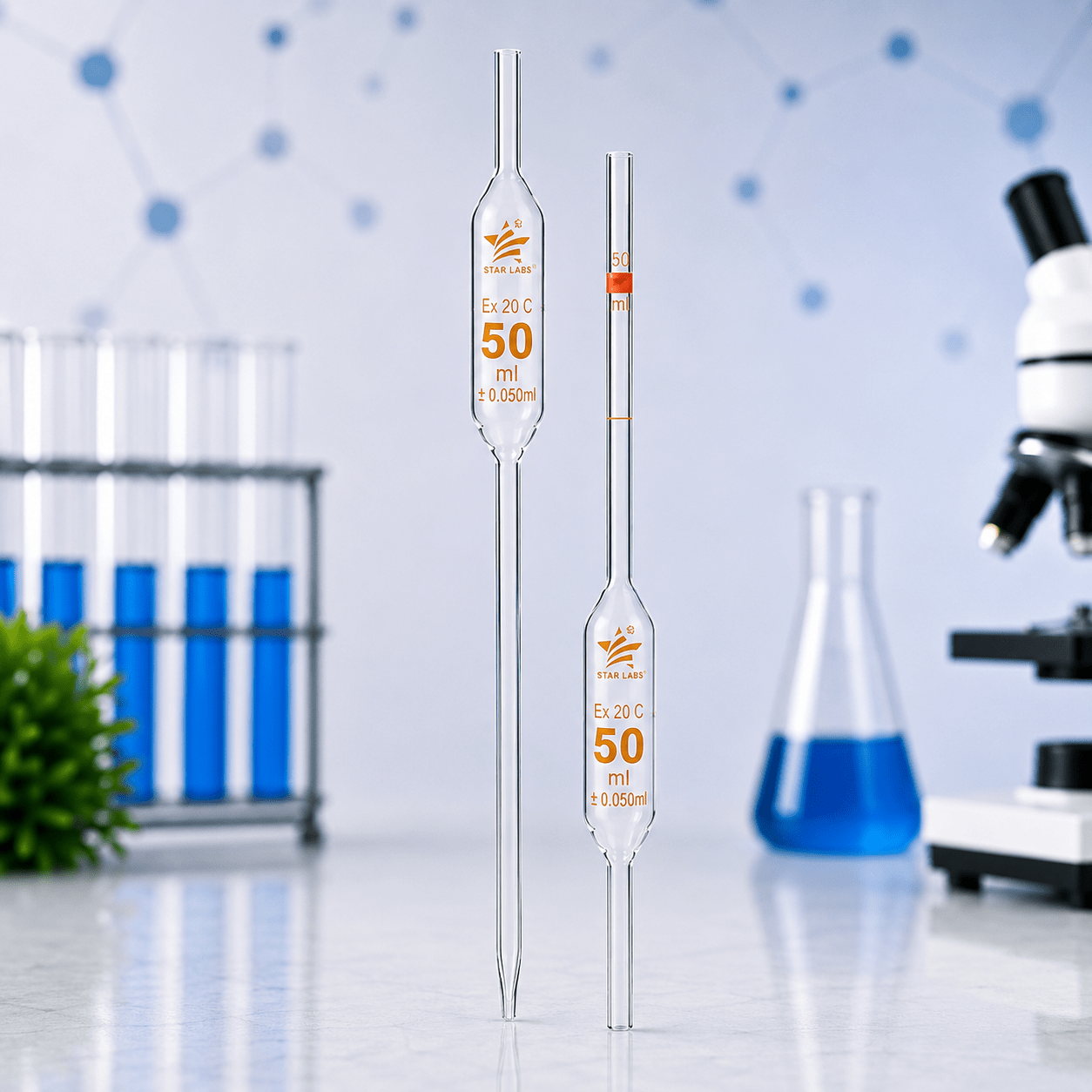 Volumetric pipette, class AS, brown graduation, 2 marks