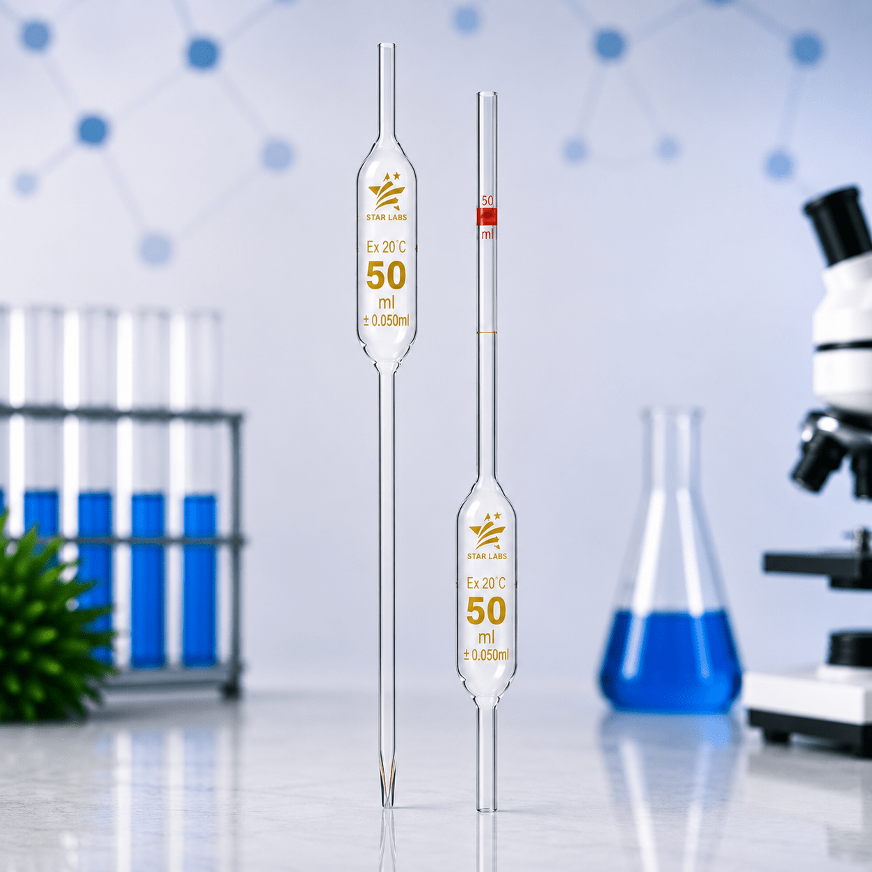 Volumetric Pipettes 1 mark, Class AS, Batch Certificate, USP