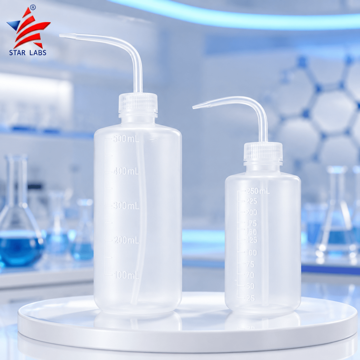 Wash Bottle, Clear Visual Design (16oz / 1000ml)