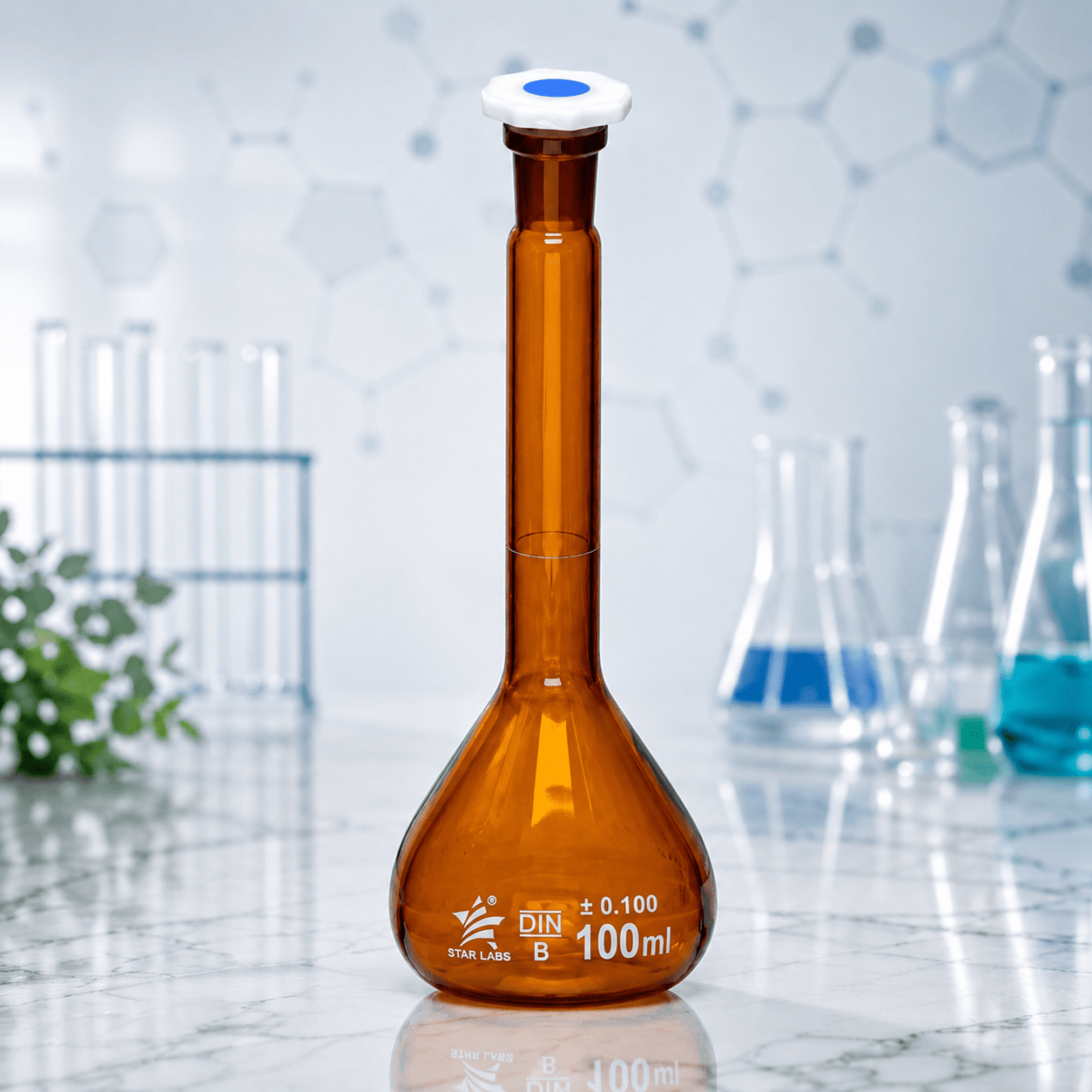 Amber Volumetric Flasks, Class-B